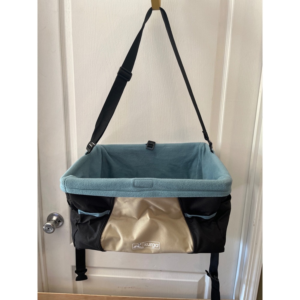 Kurgo Skybox‎ Dog Booster Seat Blue Tan Small Pet Car Travel Hanging Basket